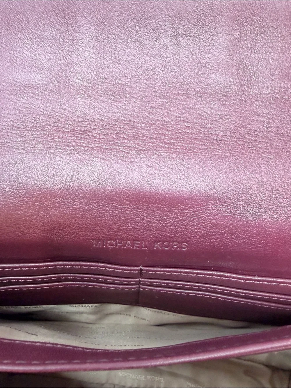 Michael Kors Burgundy Leather Crossbody